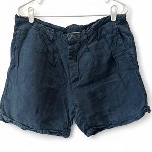 La Bottega Di Brunella Women’s Flax Linen Navy Shorts